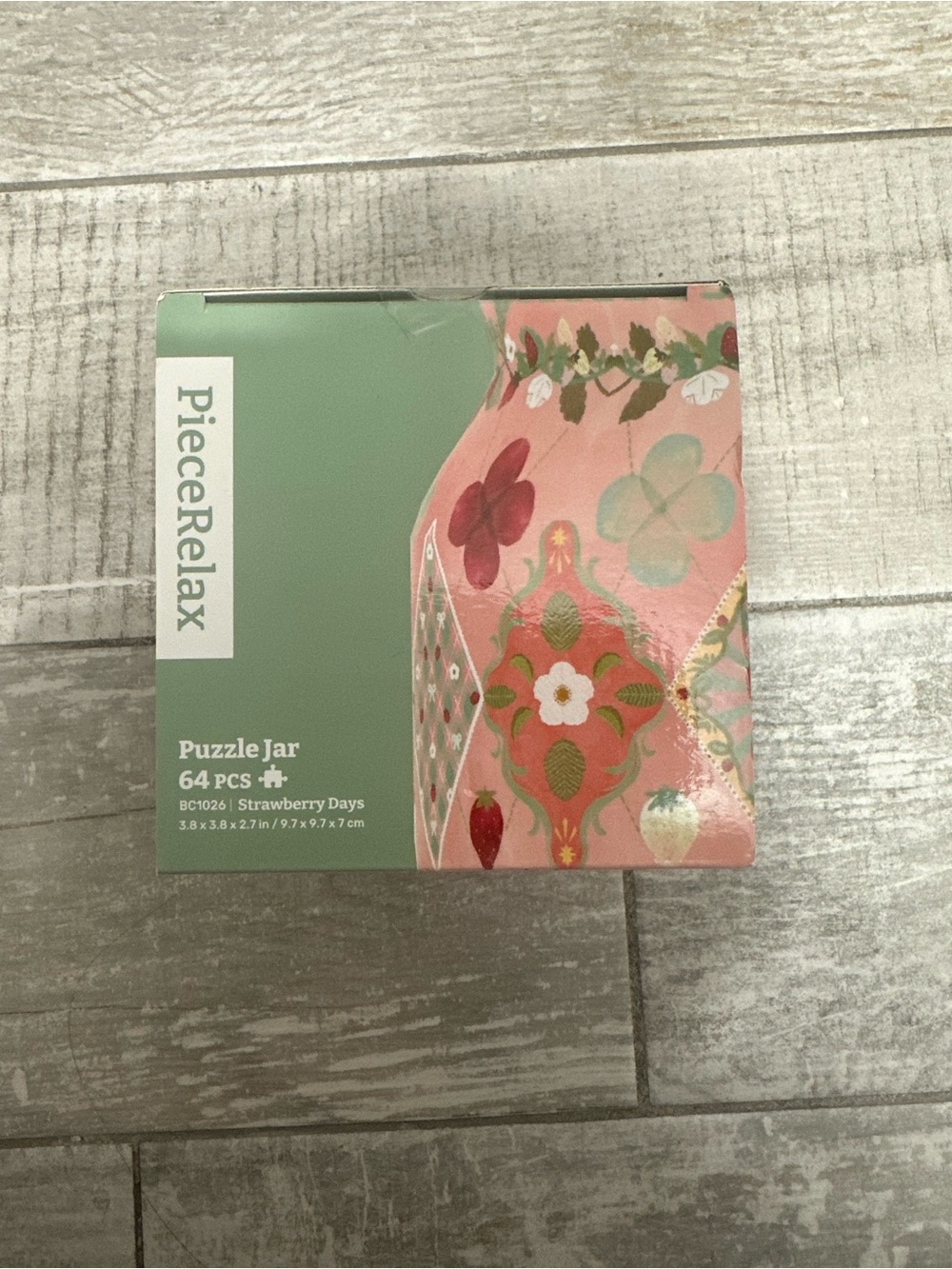 PieceRelax "Strawberry Days" 64-Piece Puzzle Jar